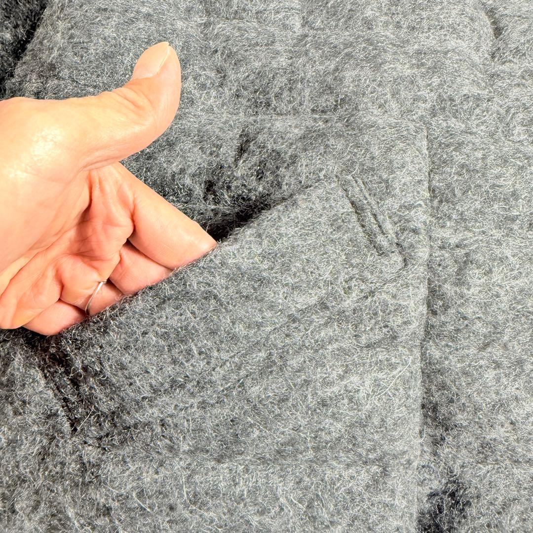 極軽⭐︎高級⭐︎リバーシブル⭐︎ブラック　ダウンコート　ウール　モヘヤ　LL