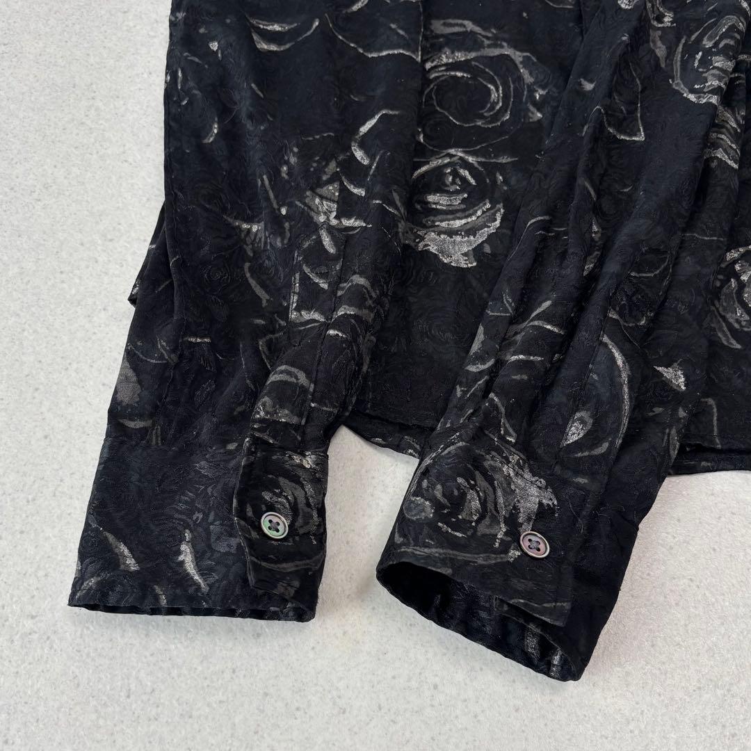 トップス TORNADO MART glossy rose print shirt M