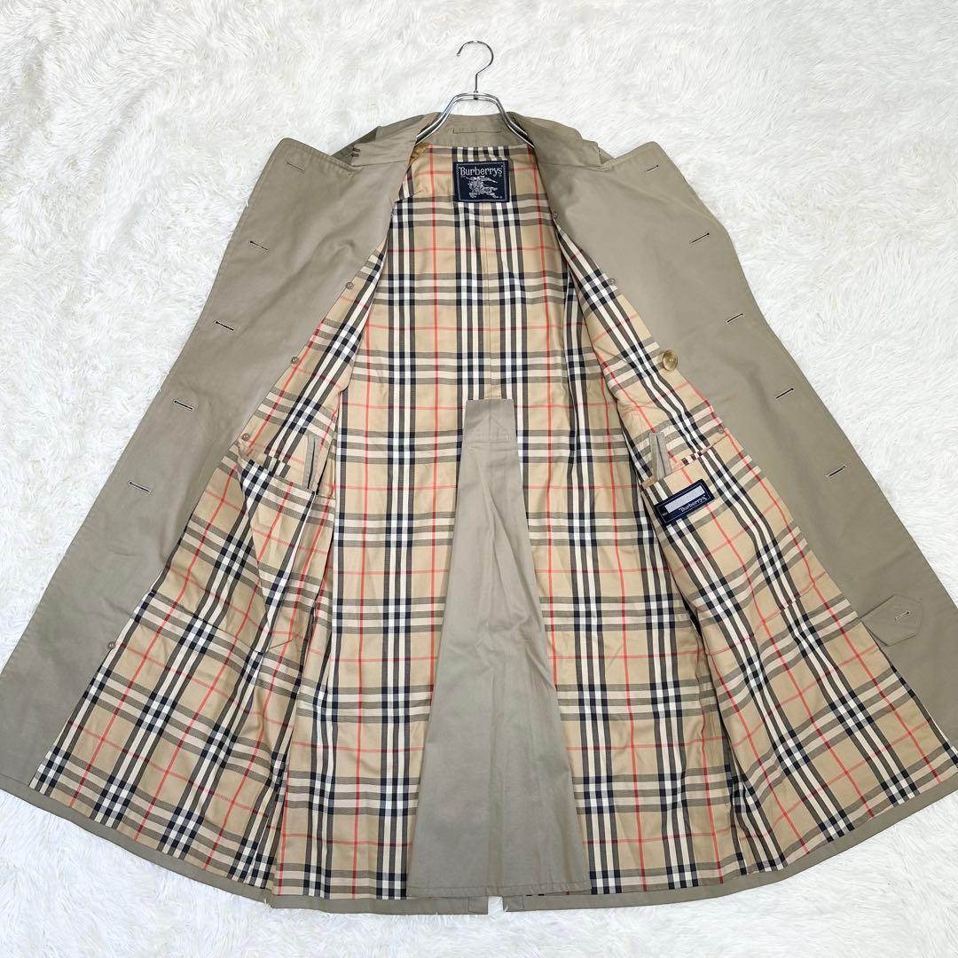 バーバリーズ トレンチコート カーキ ノバチェック ヴィンテージ メンズ L相当