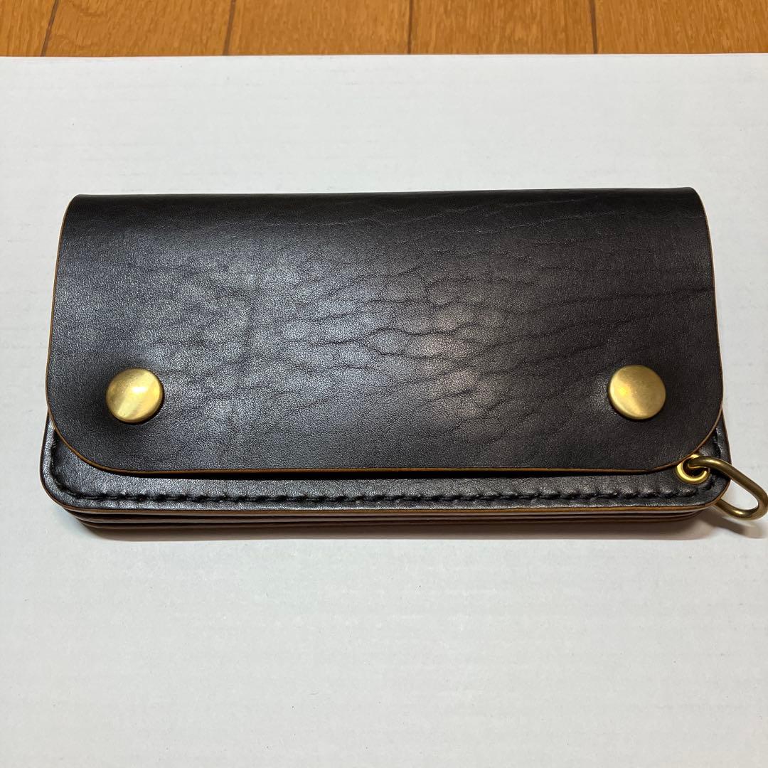 [ハンドメイド]トラッカーウォレット ヘリテイジ ブラック茶芯180×95