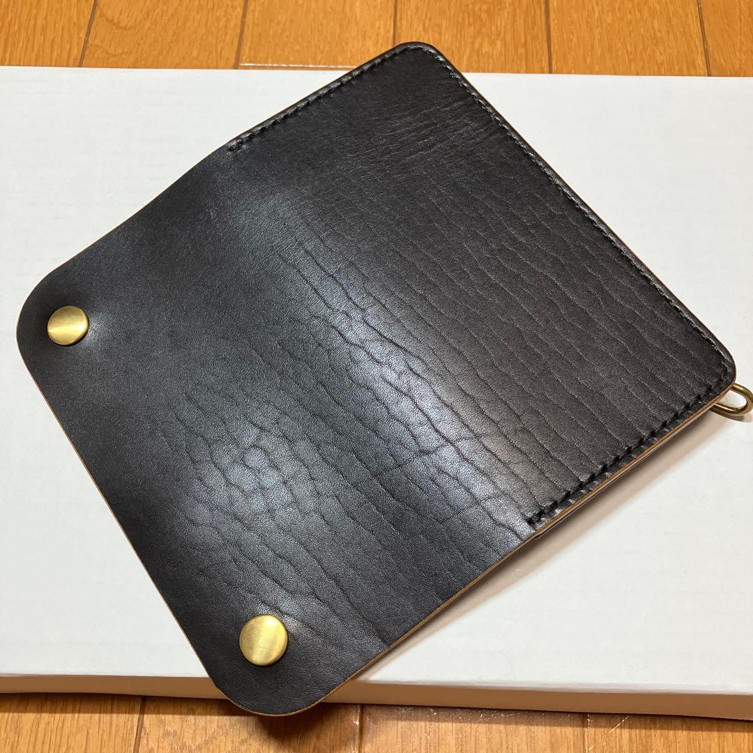 [ハンドメイド]トラッカーウォレット ヘリテイジ ブラック茶芯180×95