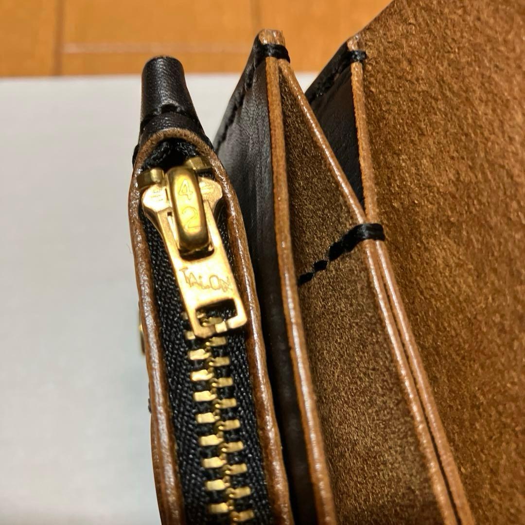 [ハンドメイド]トラッカーウォレット ヘリテイジ ブラック茶芯180×95