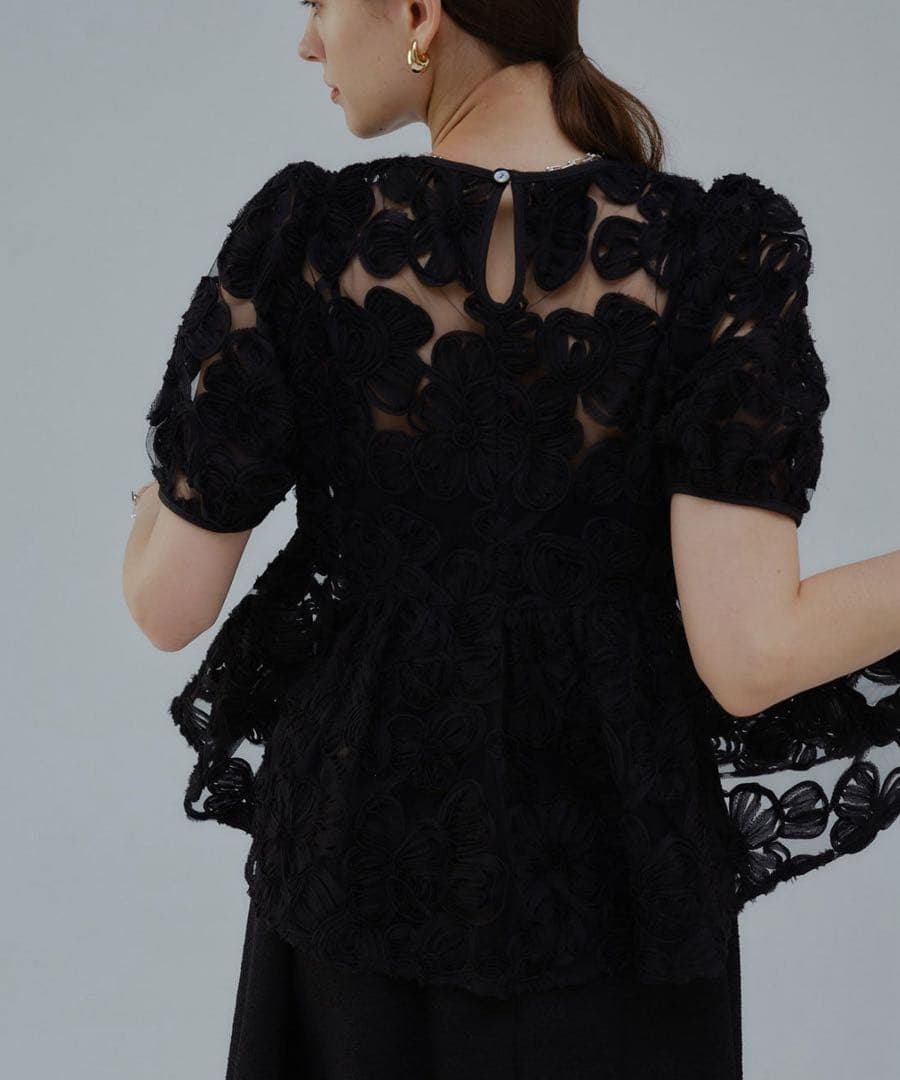 トップス Orgue Flower embroidery blouse