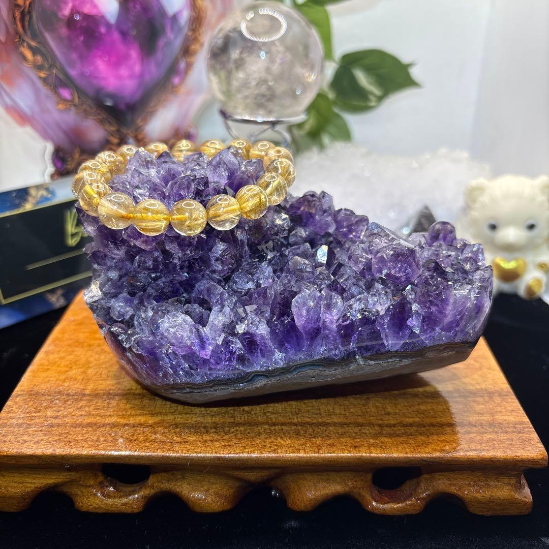 ウルグアイ産アメジストクラスター♡天使の指紋付き♡No.1491