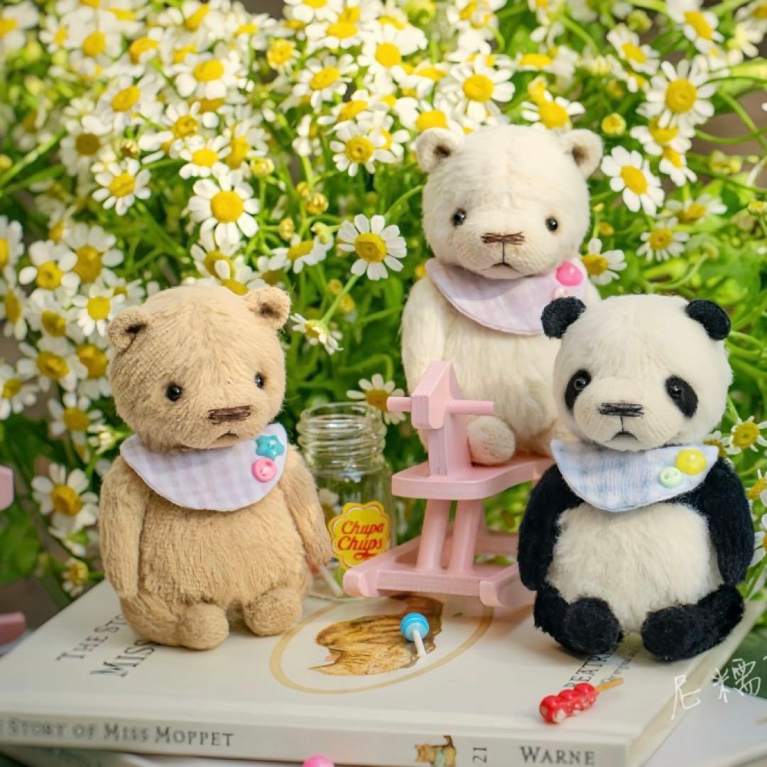 熊と白熊とパンダ ぬいぐるみ 置物 テディベア アーティストベア 海外作家様