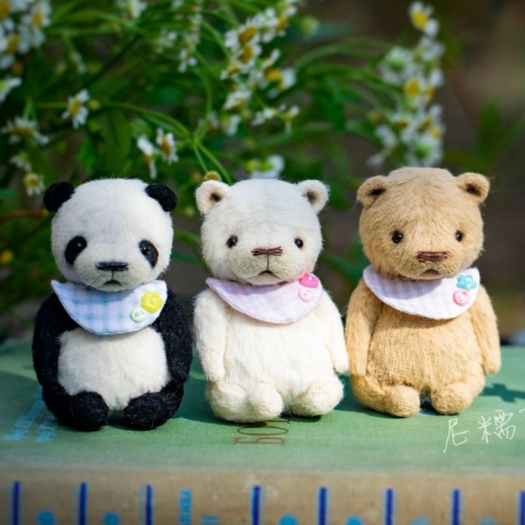 熊と白熊とパンダ ぬいぐるみ 置物 テディベア アーティストベア 海外作家様