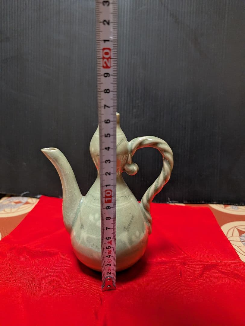 時代物青磁 陶器 水注 20cm