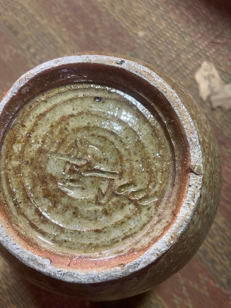 壺　骨董品　備前焼？　窯印あり