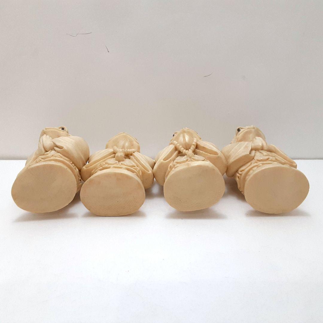 Y1238 極上 細密彫刻 カエル チェス駒 32体 総重量2087g