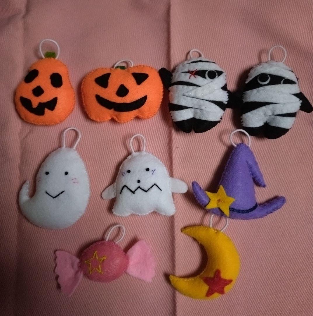 御予約済　ハロウィン　優しい顔のオバケちゃん等オーナメント　９個