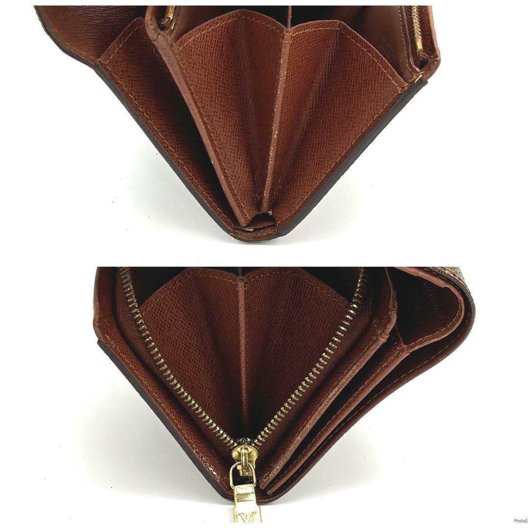 ルイヴィトン モノグラム トレゾール 二つ折り財布 コンパクト財布 ブラウン