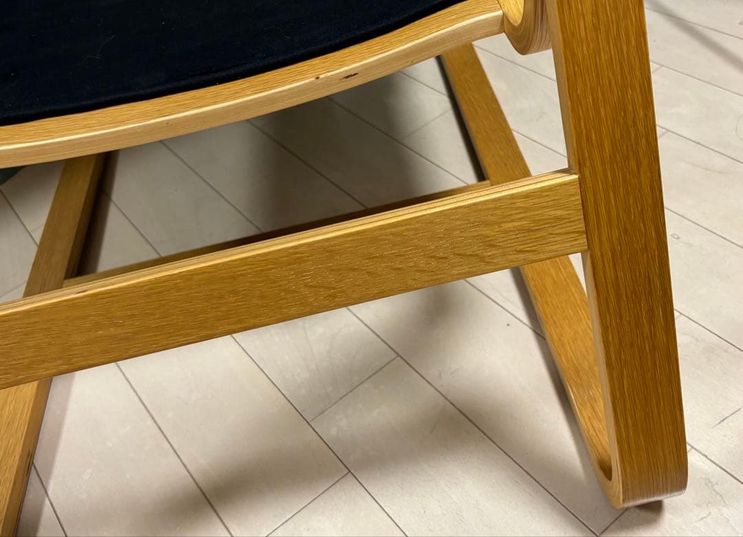 傷あり 無印良品 リビングでもダイニングでもつかえるソファチェア・オーク材