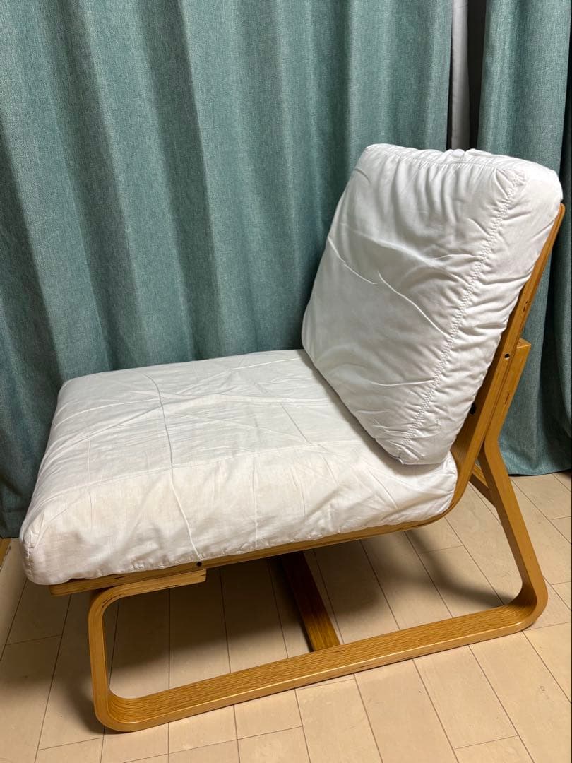 傷あり 無印良品 リビングでもダイニングでもつかえるソファチェア・オーク材