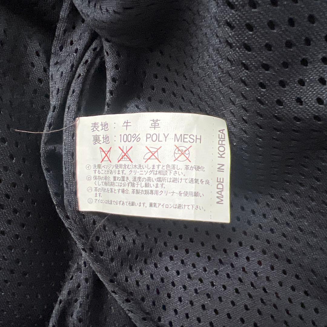 yellow corn　牛革　レザーライダースジャケット　刺繍　ワッペン　LL