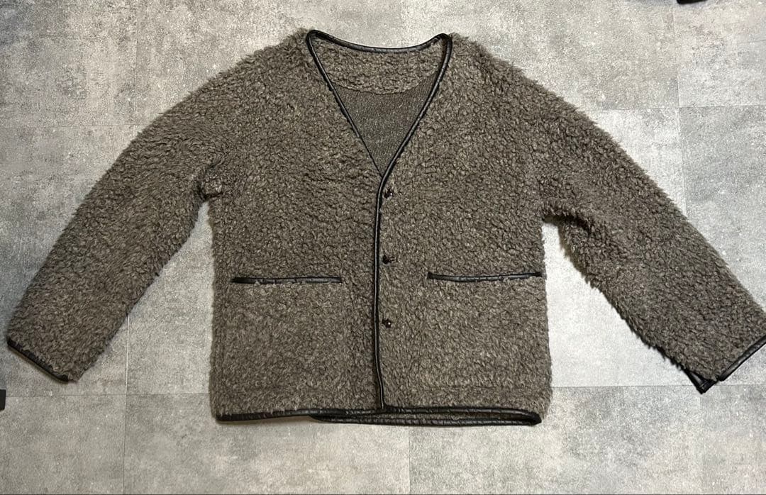 ●最終価格●La Favola（ラファーボラ）ボアフリースカーディガン グレー1