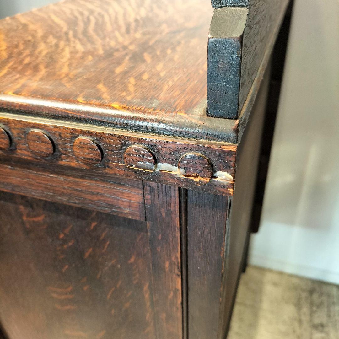 ドバライ送料込M♦希少　英国　アンティーク　ガラスキャビネット