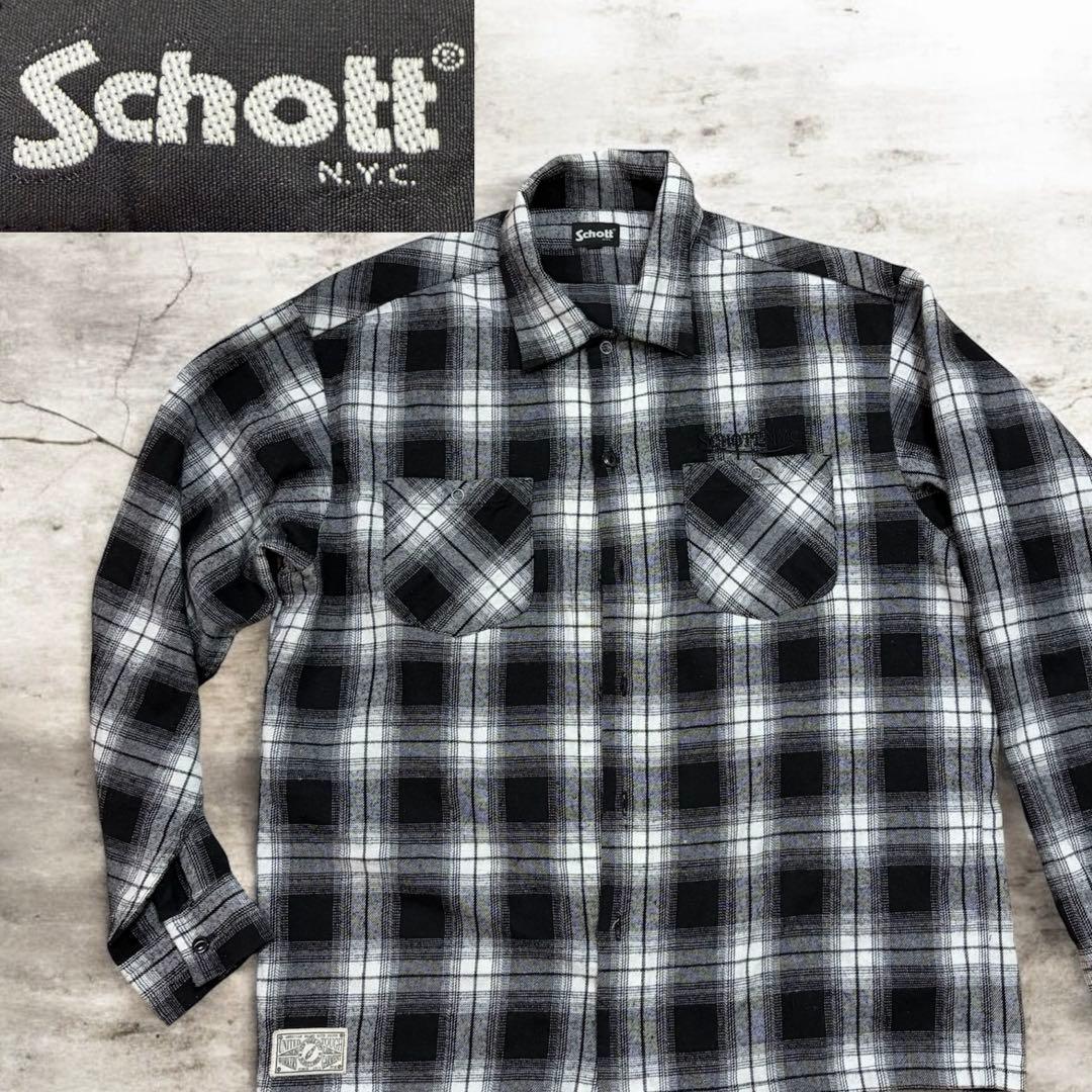 【超人気】Schott ショット ネルシャツ L チェック柄