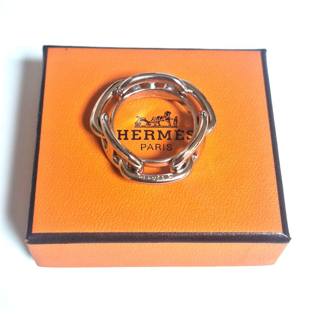 ス*ー様 HERMES ルカデ シェーヌダンクル スカーフリング シルバー