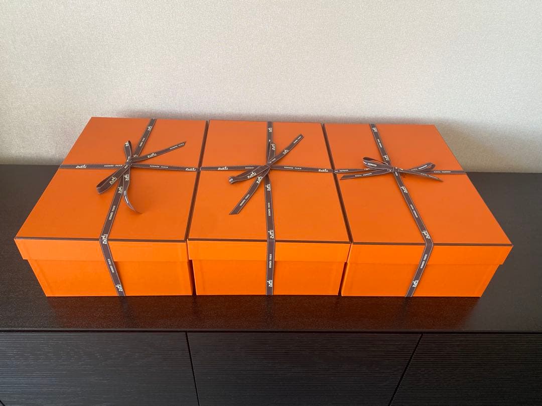 HERMES エルメス 空箱 & リボン 3セット 25.5×38×13.5