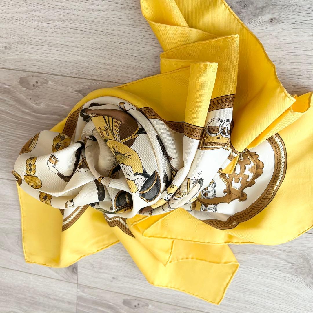 HERMÈS エルメス カレ90 REPRISE 馬と騎手のシルクスカーフ