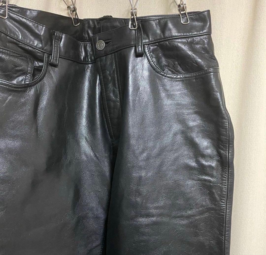 old gap レザーパンツ　ブラック　ストレート　IO着用