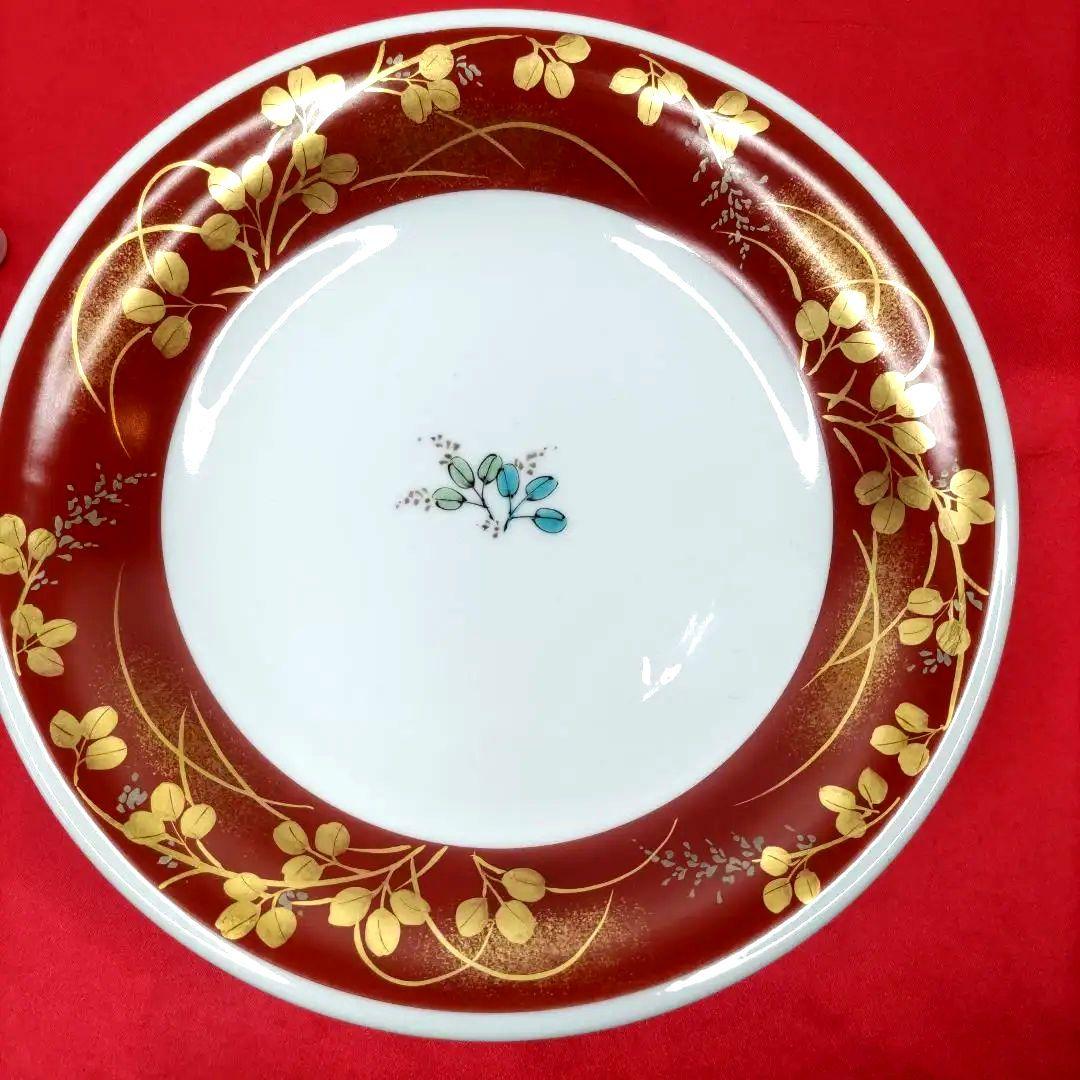 人間国宝　吉田美統　九谷焼　金彩　7寸皿　5客セット　共箱　共布　陶歴付