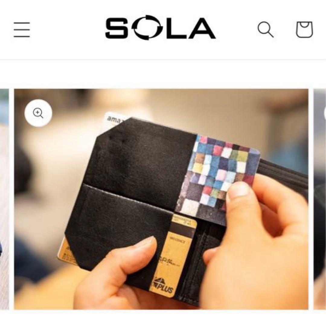 【新品未使用】日本製 SOLA Tenuis3 二つ折り財布/Black