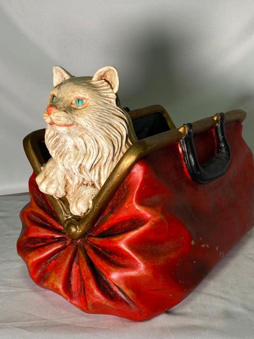 1666❣️ 猫　鞄　財布　オブジェ　輸入アンティーク