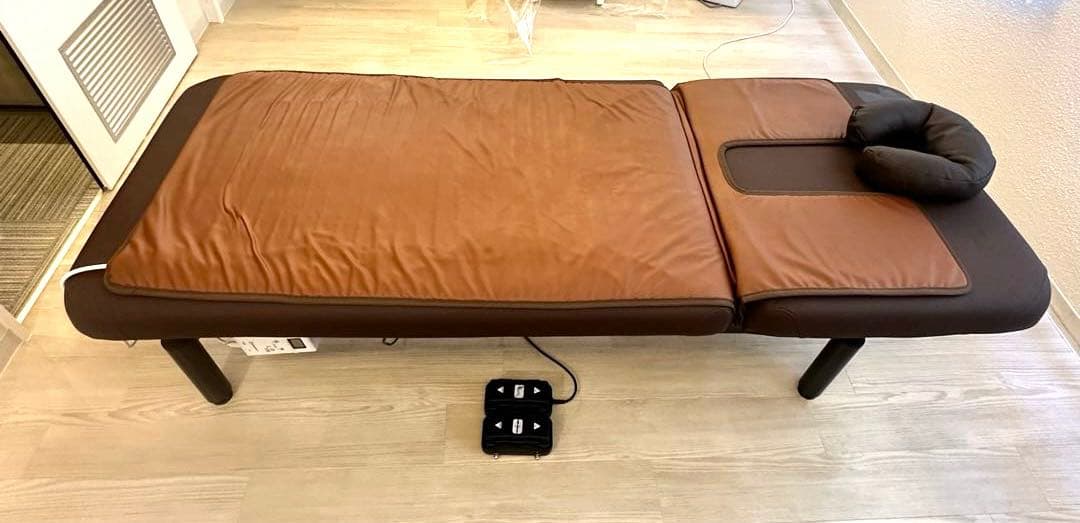 ヒートマット付き☆ 電動昇降 リクライニングベット 幅75cm ブラウン