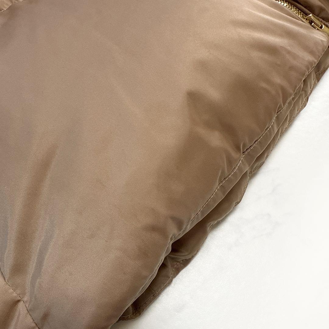 アナイ ANAYI マットサテンAラインダウンコート 36 キャメル