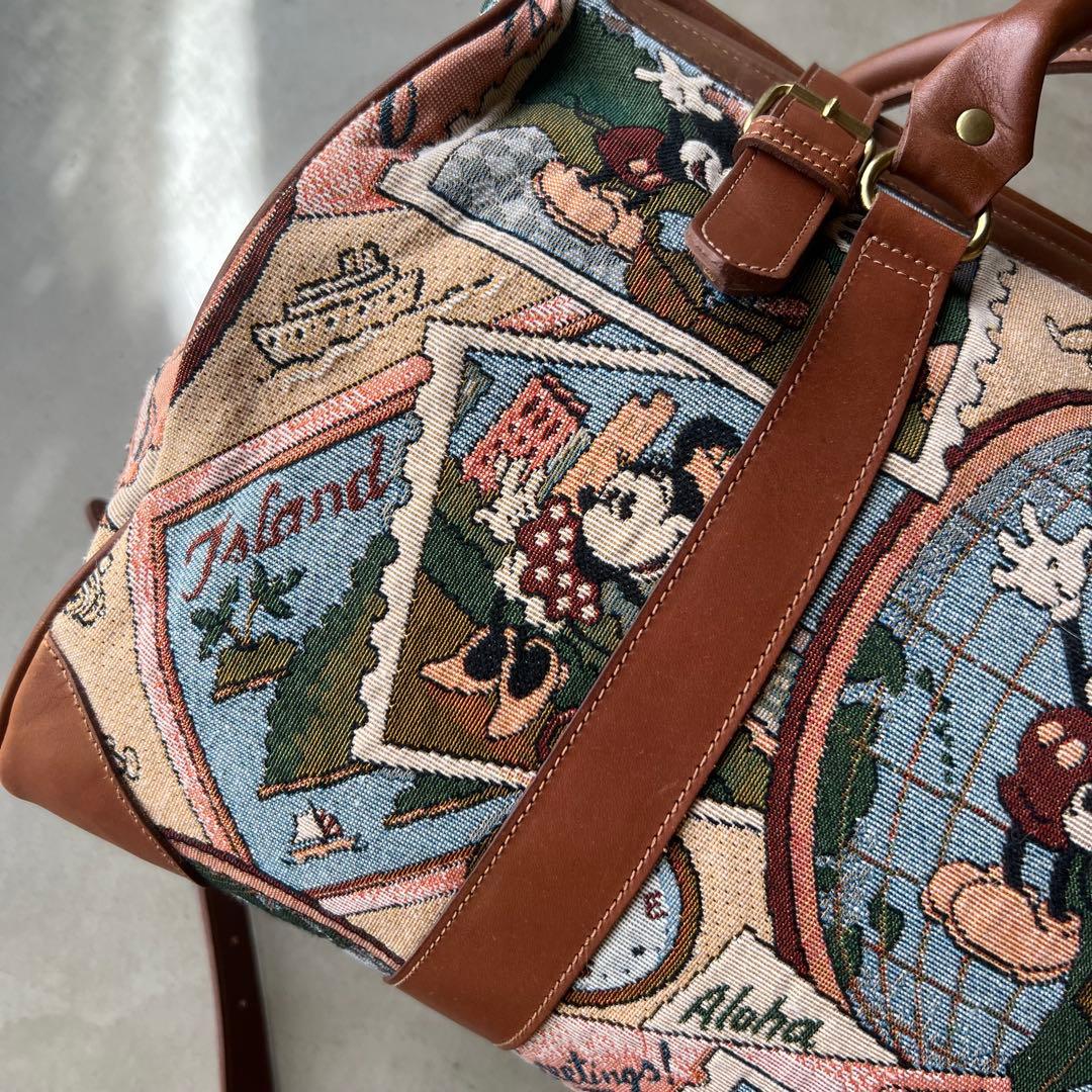 【Disney VINTAGE】ディズニー　ボストンバッグ　旅行カバン　ミッキー