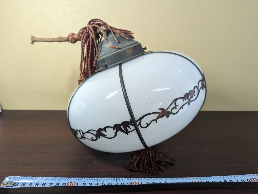 ペンダントライト 照明 昭和レトロ 大正ロマン 乳白色 当時物 アンティーク希少