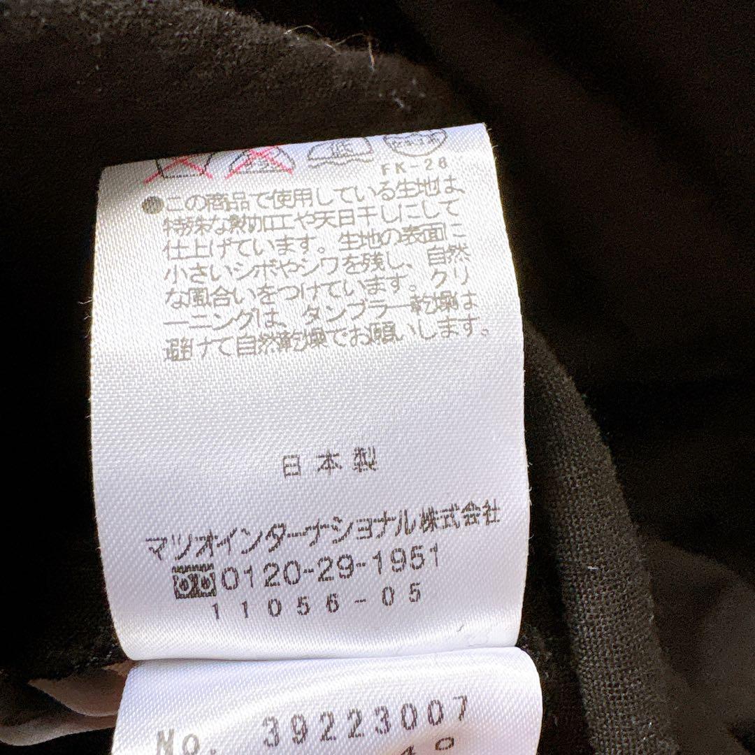 美品✨慈雨ジウ　薄手アシンメトリーコート　羽織り　シャツ　黒　ブラック　L