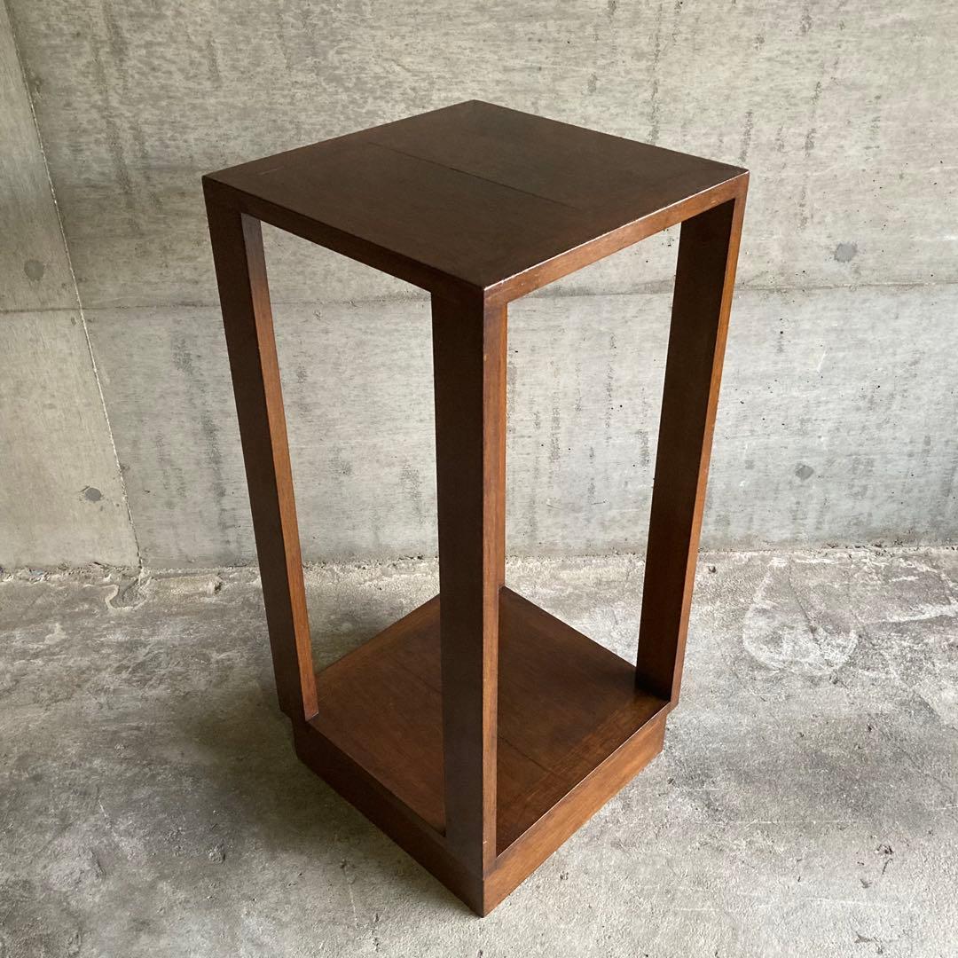 古い味のある飾り台 サイドテーブル 棚 シェルフ ラック スタンド 木製 レトロ