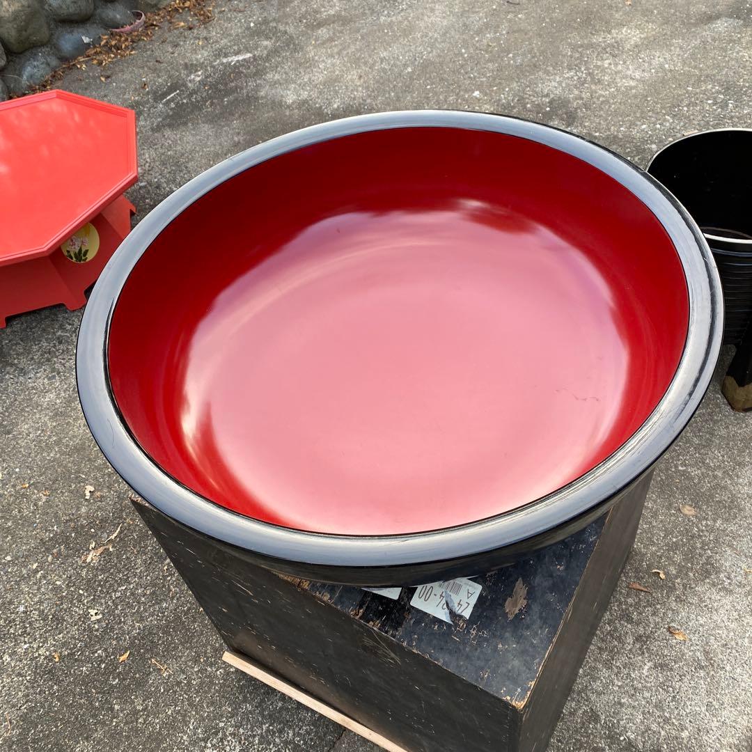 【BO51226】こね鉢　朱塗り　特大60.5cm 7.5kg 樹脂