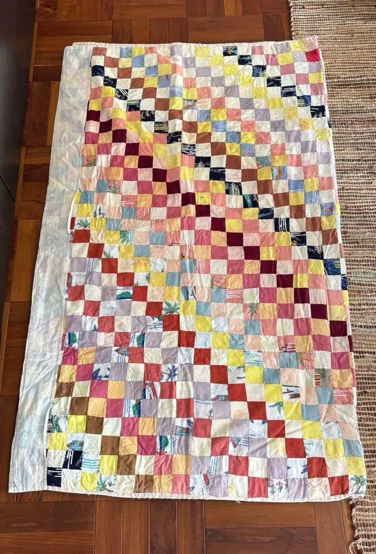 ヴィンテージハワイアンキルト　ラグ