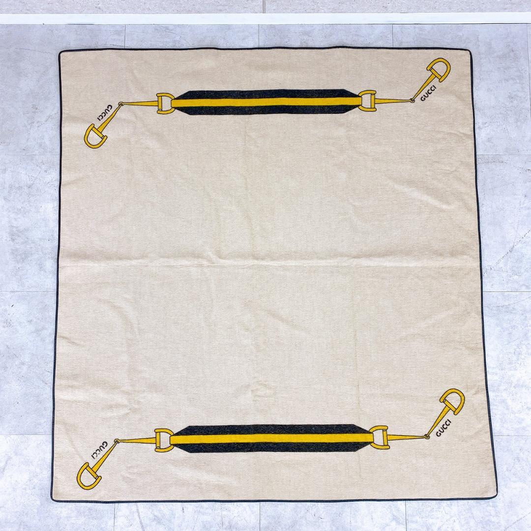 GUCCI ラグ／ブランケット風 マット 約148×140cm ダメージあり