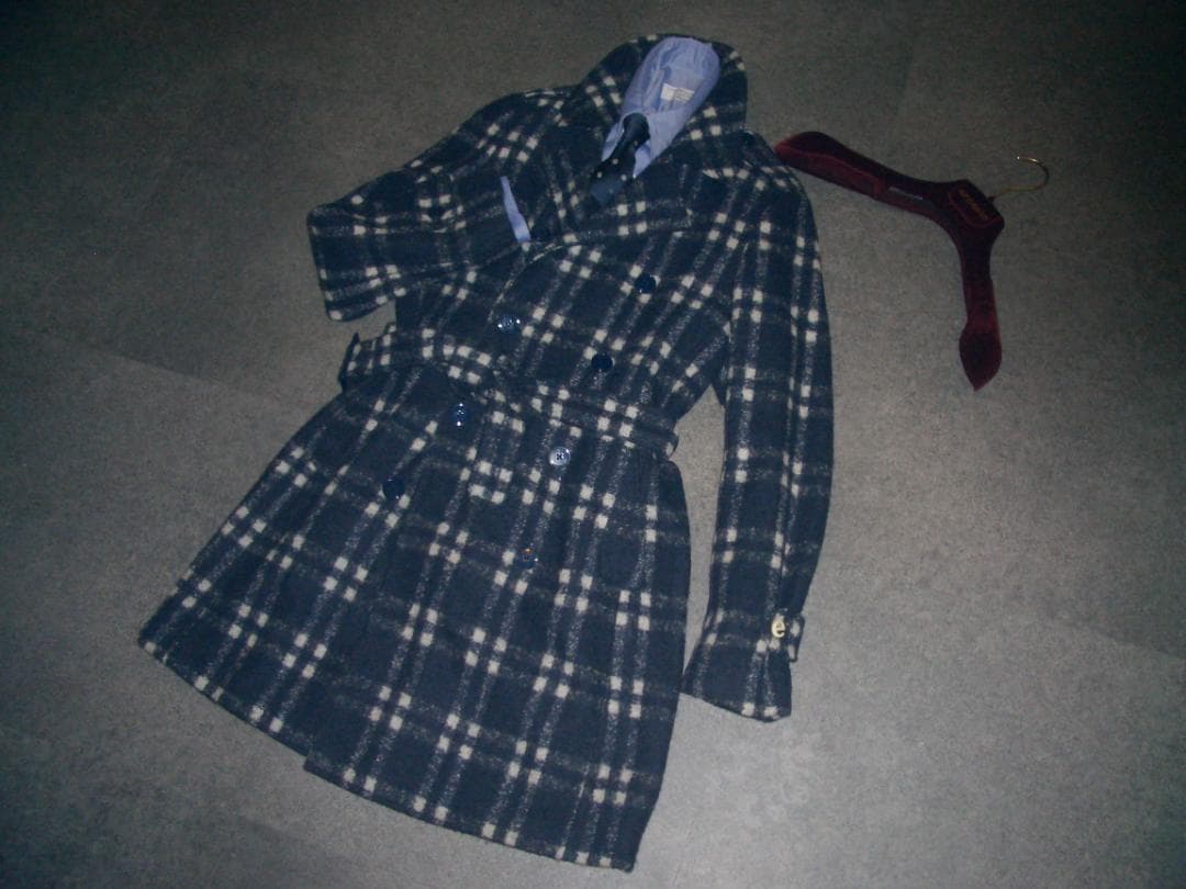 34万 ernesto ダブルコート 44 S　エルネスト ネイビーチェスター