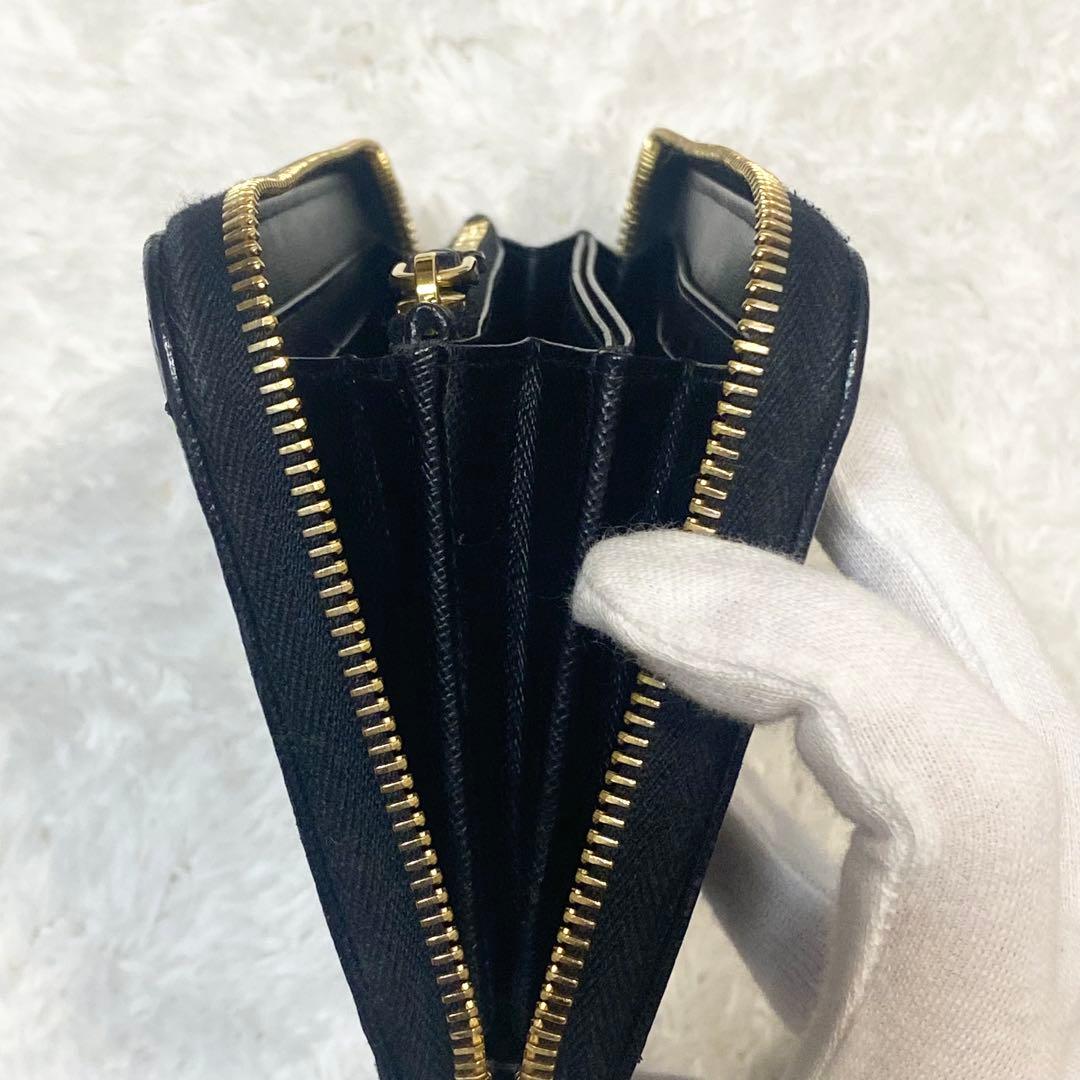 【良品】プラダ✨PRADAサフィアーノ メタル ブラックレザー 長財布