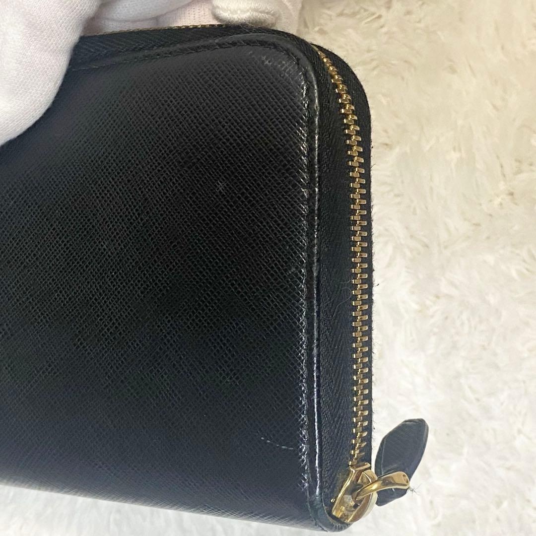 【良品】プラダ✨PRADAサフィアーノ メタル ブラックレザー 長財布