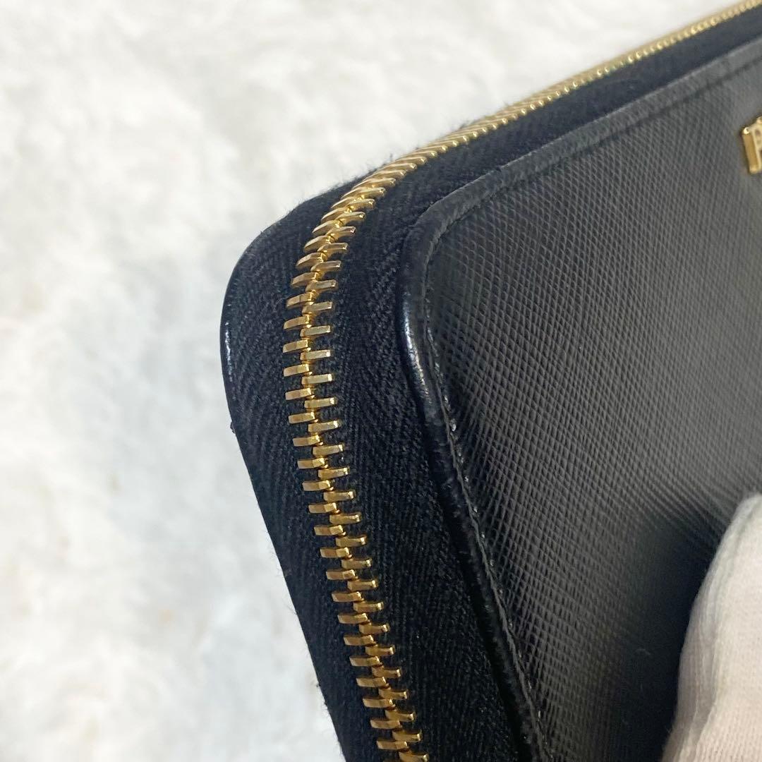 【良品】プラダ✨PRADAサフィアーノ メタル ブラックレザー 長財布