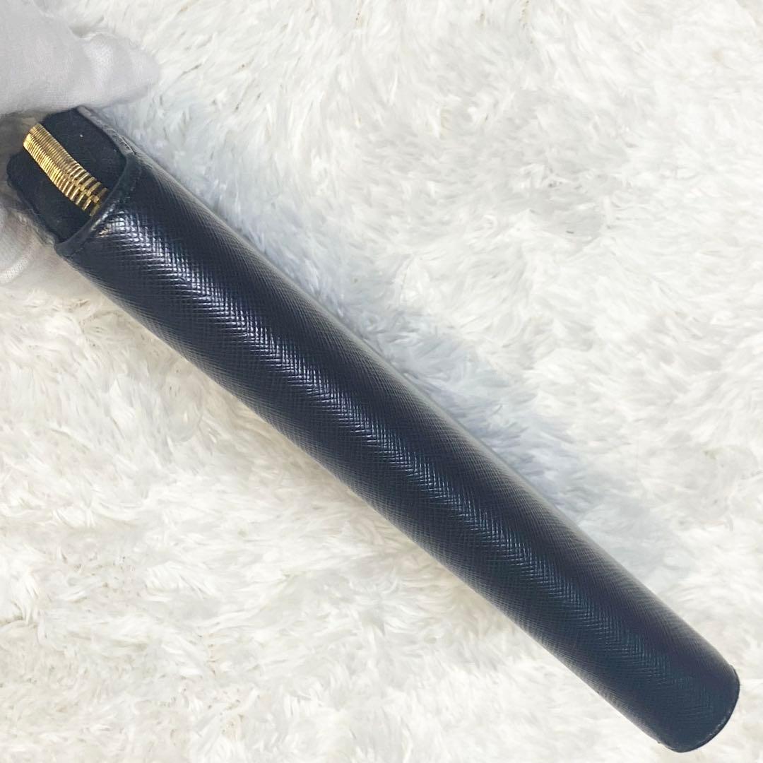 【良品】プラダ✨PRADAサフィアーノ メタル ブラックレザー 長財布