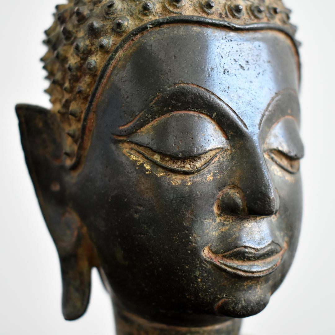 煙水晶さま専用 タイ北部ラーンナー美術チェンセン・ファン青銅仏像頭部