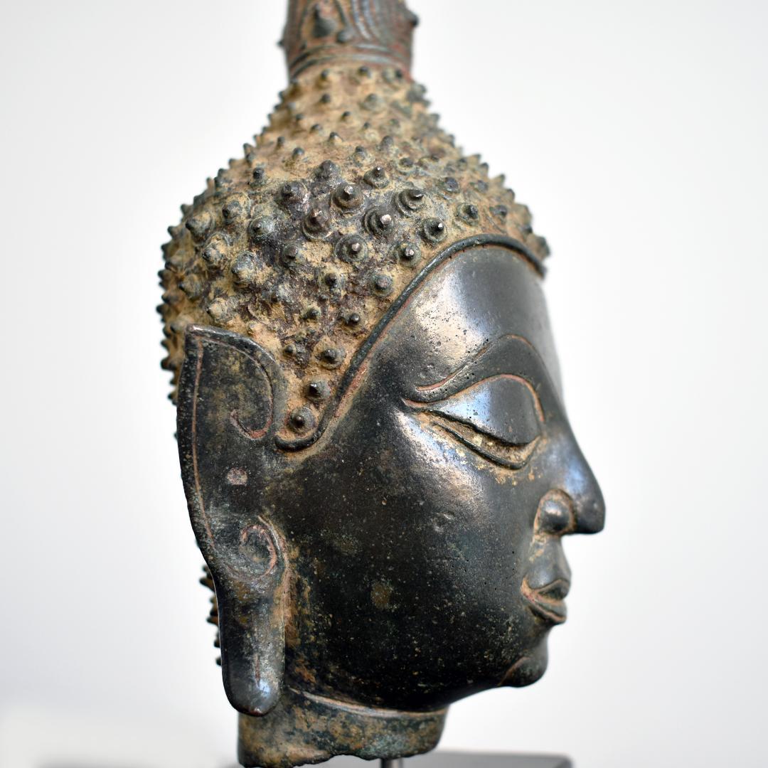 煙水晶さま専用 タイ北部ラーンナー美術チェンセン・ファン青銅仏像頭部