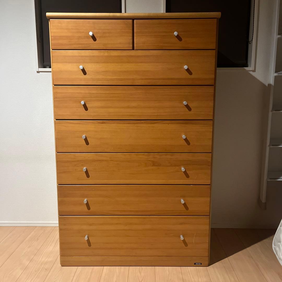 北欧　ビンテージ　デザイン　ジャパンビンテージ タモ製　7段チェスト