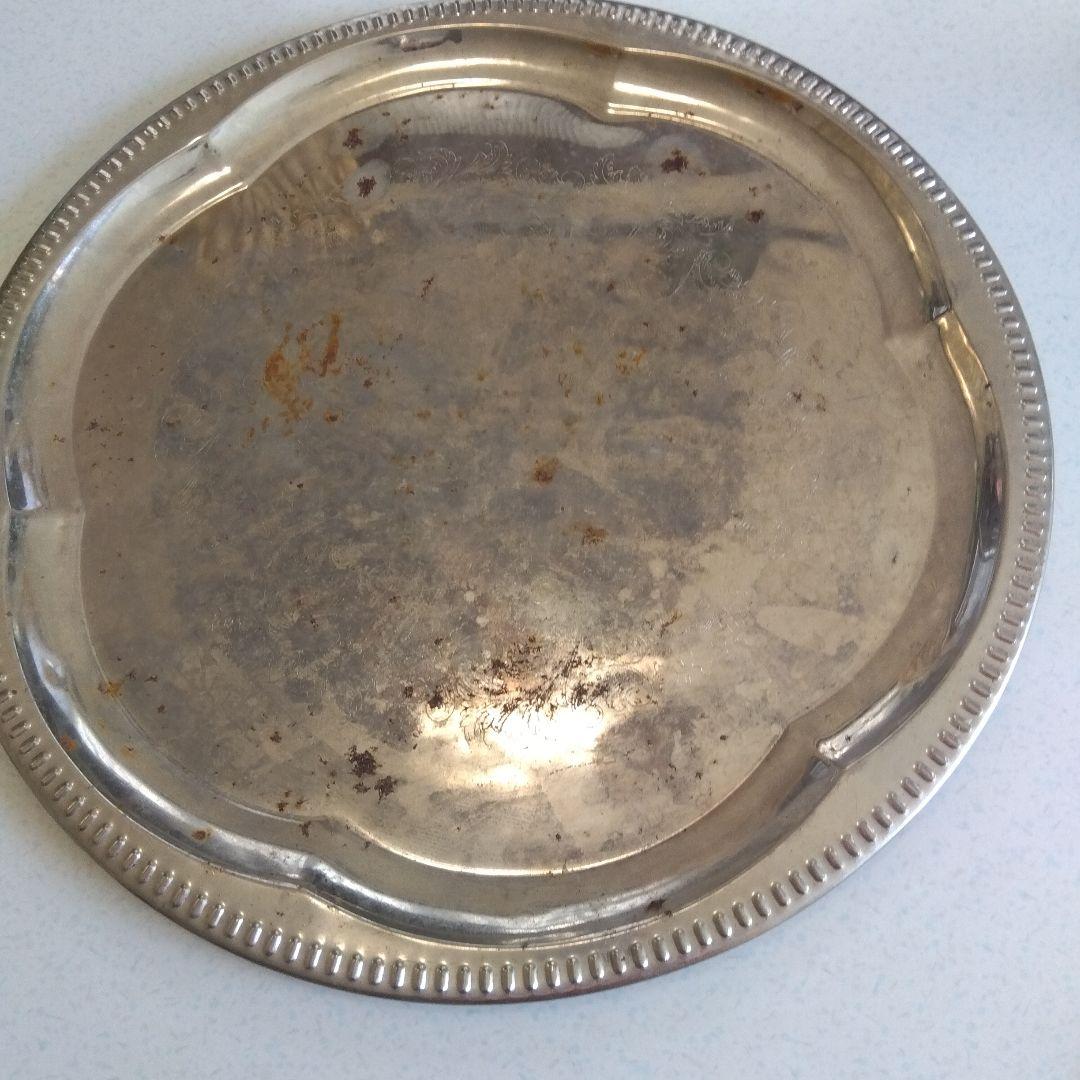 ステンレスパーティー大皿 6枚セット 　丸型4枚　楕円型　2枚エレガント