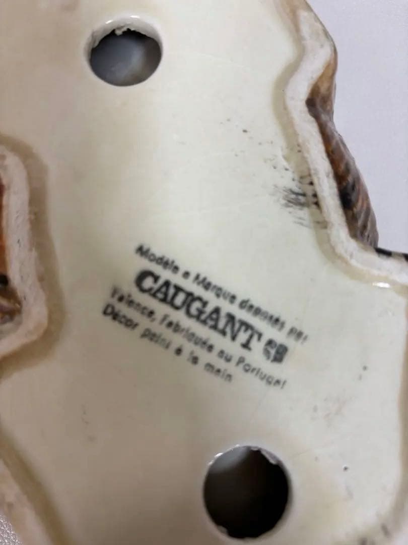 フランス陶器☆うさぎ型テリーヌポット コーガン作 マジョリカ焼き