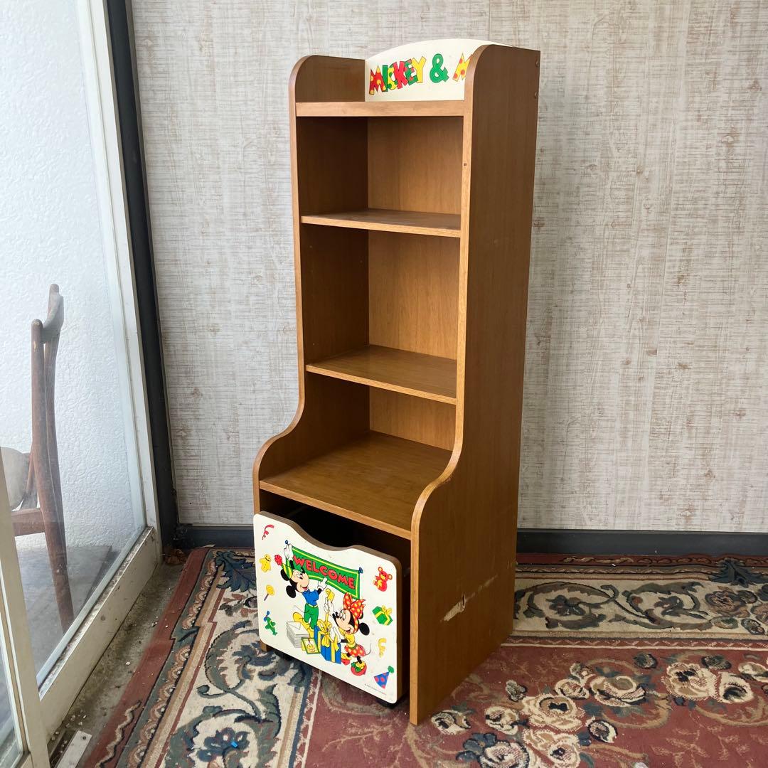 昭和レトロ チトセ レトロポップ ミッキー&ミニー 3段木製ラック ボックス付き