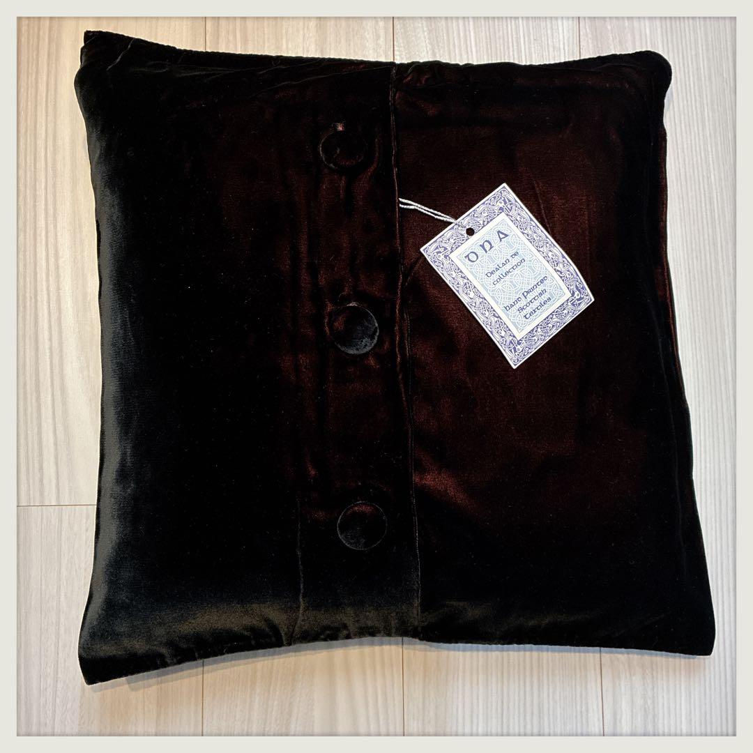 スコティッシュヴィンテージ　クッションカバー　黒+赤と黒+青2枚組セット