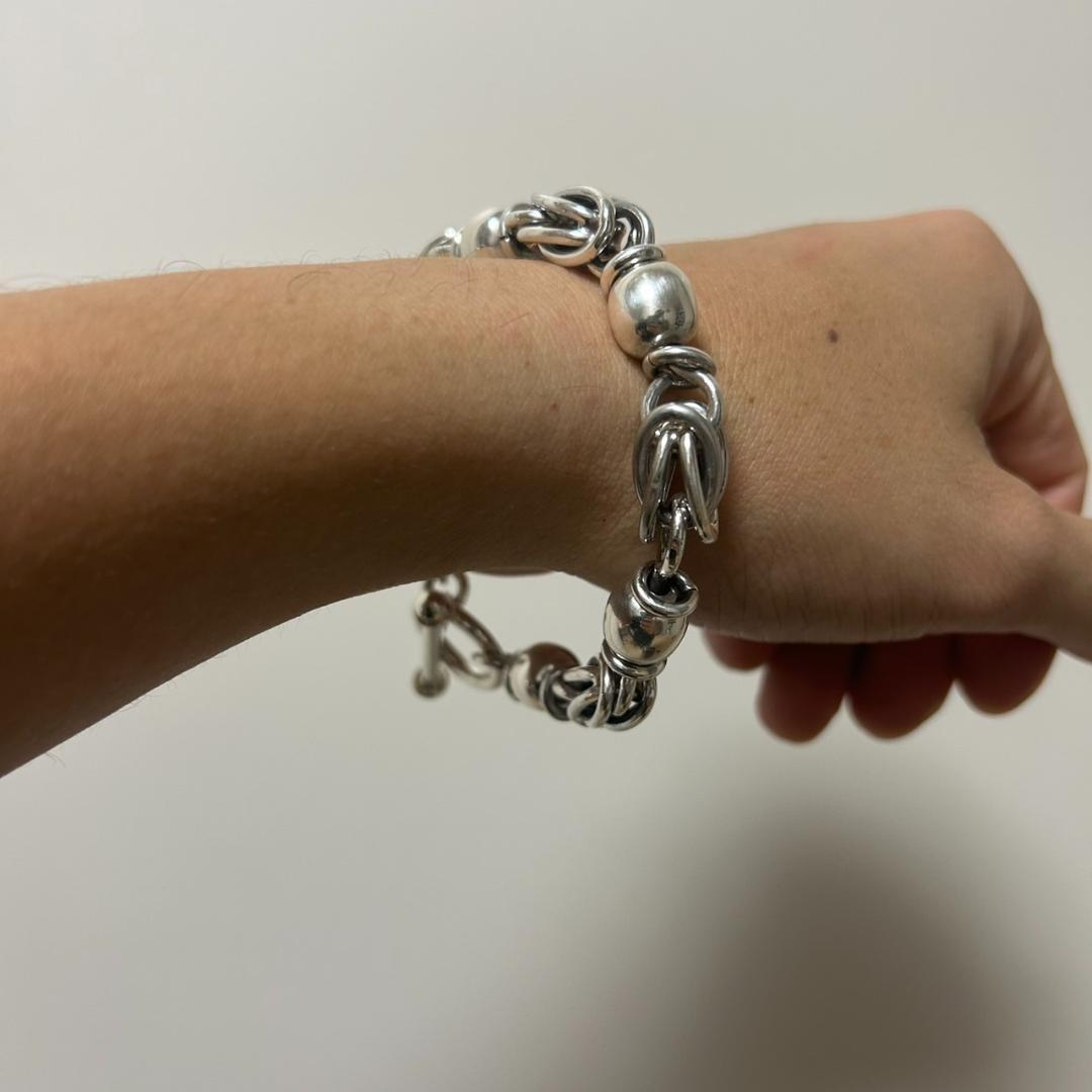 希少 メキシコ製 タスコ シルバー925 コンビチェーンブレスレット マンテル